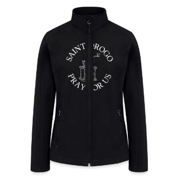 Saint Drogo Patron Saint of Catholic Coffee House - Women’s Soft Shell Jacket - black - Front