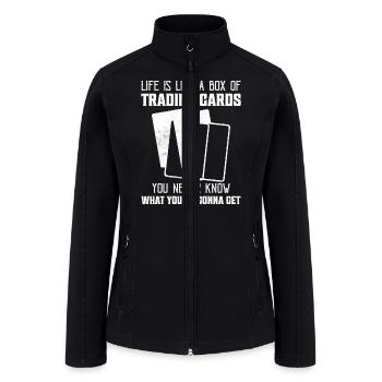 Life is like a box of trading cards TCG Card Colle - Women’s Soft Shell Jacket - black - Front