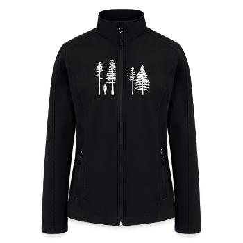 Pine Tree Hiking in White - Women’s Soft Shell Jacket - black - Front