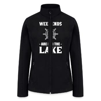 Weekends Are For The Lake Boating Boat Sailing - Women’s Soft Shell Jacket - black - Front