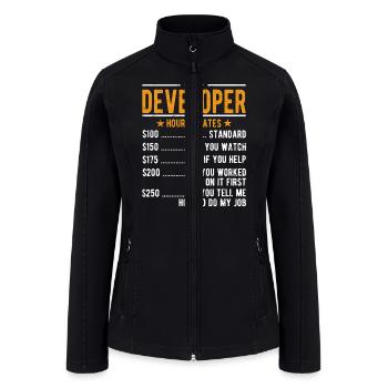 Developer Hourly Rates - Women’s Soft Shell Jacket - black - Front