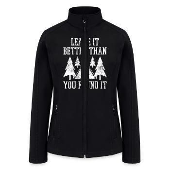 Scout Camp Camping Hiking Vintage Tent - Women’s Soft Shell Jacket - black - Front