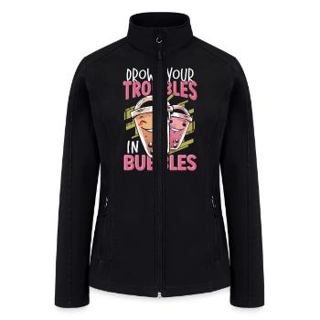 Drown Your Troubles In Bubbles Boba Tea Bubble Tea - Women’s Soft Shell Jacket - black - Front