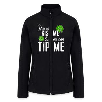 Funny St Patricks Day idea Waitress Bartender Wait - Women’s Soft Shell Jacket - black - Front