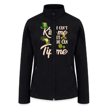 St Patricks Day Waitress Bartender Waiter Tips - Women’s Soft Shell Jacket - black - Front