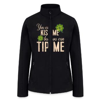 St Patricks Day T Waitress Bartender Waiter Tips - Women’s Soft Shell Jacket - black - Front