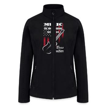 Bass Guitar - Guitarist - Women’s Soft Shell Jacket - black - Front
