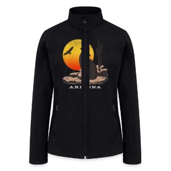 Arizona Howling Grey Wolf Vintage Tourist - Women’s Soft Shell Jacket - black - Front