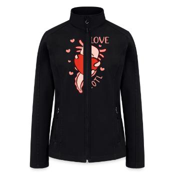 Axolotl Valentines Day Funny Love Axolotl - Women’s Soft Shell Jacket - black - Front