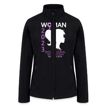 Break The Bias International Womens Day 8th March - Women’s Soft Shell Jacket - black - Front