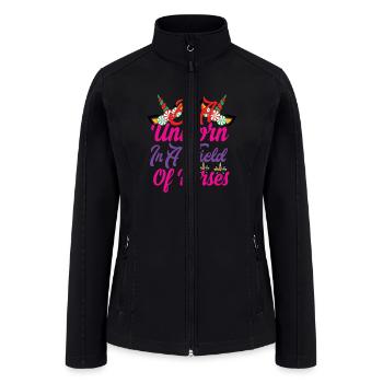 Be A Unicorn In A Field Of Horses - Women’s Soft Shell Jacket - black - Front