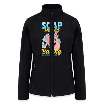 Soap Making Like Backing Don't Lick Finger Soap - Women’s Soft Shell Jacket - black - Front