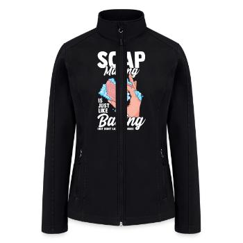 Soap Making Like Backing Don't Lick Finger Soap - Women’s Soft Shell Jacket - black - Front