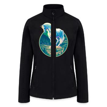 Unicorn in Mountain Landscape - Women’s Soft Shell Jacket - black - Front