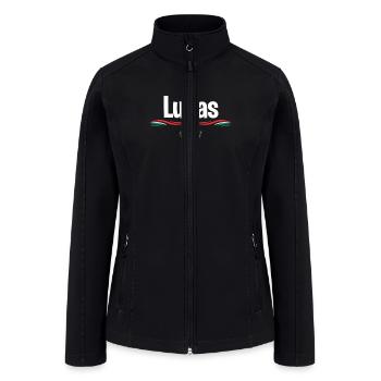 Mexico Flag T Shirt Spanish Birthday Name Lucas - Women’s Soft Shell Jacket - black - Front