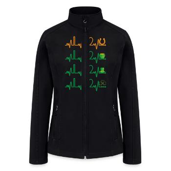 st patrick s day heartbeat - Women’s Soft Shell Jacket - black - Front