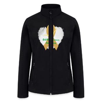 Childhood Cancer Awareness, Gold Ribbon T-Shirt - Women’s Soft Shell Jacket - black - Front