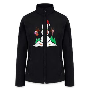 Funny Golf Ball Snowman Balls Christmas Pajama Gif - Women’s Soft Shell Jacket - black - Front