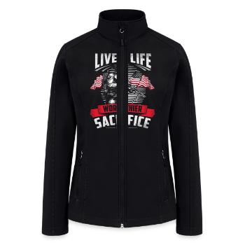 Live A Life Worth Their Sacrifice Shirt Military V - Women’s Soft Shell Jacket - black - Front