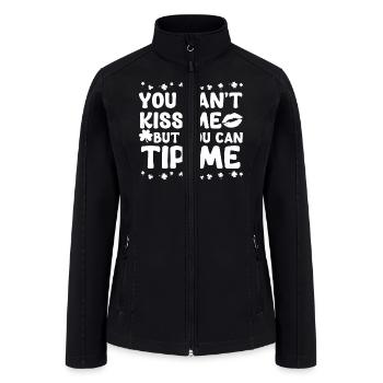 Funny St Patricks Day Waitress Bartender Tip - Women’s Soft Shell Jacket - black - Front