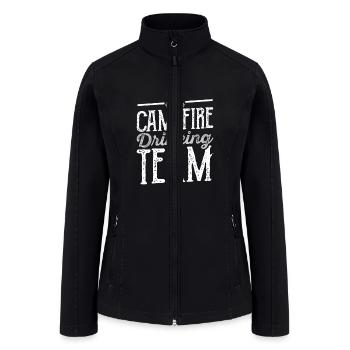 Campfire Drinking Team Camping Camper - Women’s Soft Shell Jacket - black - Front