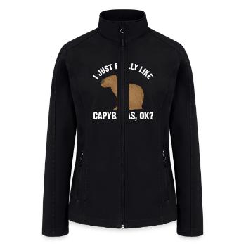 Funny Capybara Art For Men Women Kids Rodent Capyb - Women’s Soft Shell Jacket - black - Front