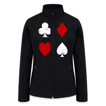 Poker Card Symbols - Women’s Soft Shell Jacket - black - Front