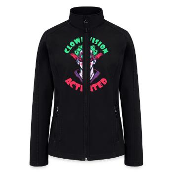 clown vision activated - Women’s Soft Shell Jacket - black - Front