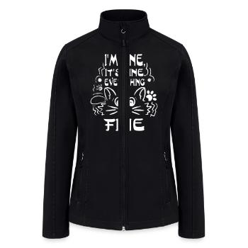 Cat Meme It s Fine I m Fine Everything Is Fine Fu - Women’s Soft Shell Jacket - black - Front