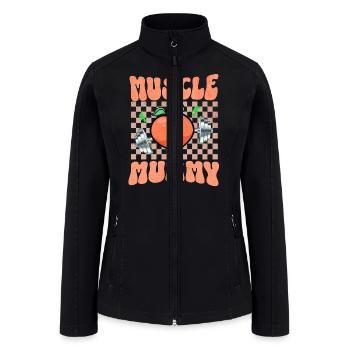 Muscle Mommy Gym Bodybuilder and Weightlifting Gif - Women’s Soft Shell Jacket - black - Front