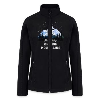 snow skiing on high mountains - Women’s Soft Shell Jacket - black - Front