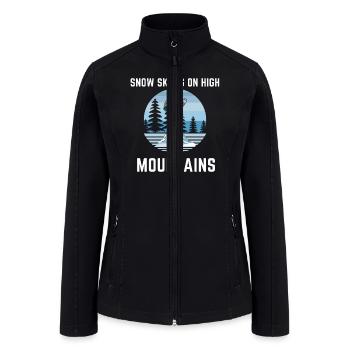 snow skiing on high mountains 3 - Women’s Soft Shell Jacket - black - Front