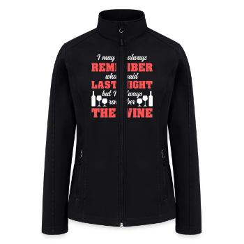 Wine Drinking Wine Tasting Wine Lover - Women’s Soft Shell Jacket - black - Front
