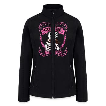 Half nail tech Half coffee funny nail techs - Women’s Soft Shell Jacket - black - Front