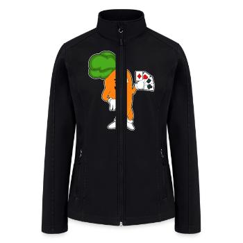 Carrot At Poker With Poker Cards - Women’s Soft Shell Jacket - black - Front