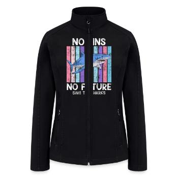 Save Sharks Animal Welfare Save the Ocean - Women’s Soft Shell Jacket - black - Front
