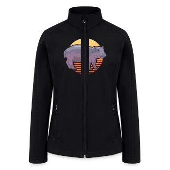 Hippo Lover Hippos Hippopotamus - Women’s Soft Shell Jacket - black - Front