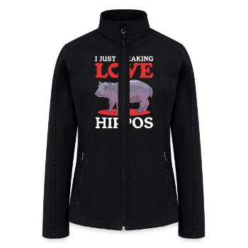 Hippo Love Hippos Hippopotamus - Women’s Soft Shell Jacket - black - Front