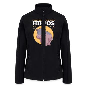 Hippo Love Hippos Hippopotamus - Women’s Soft Shell Jacket - black - Front