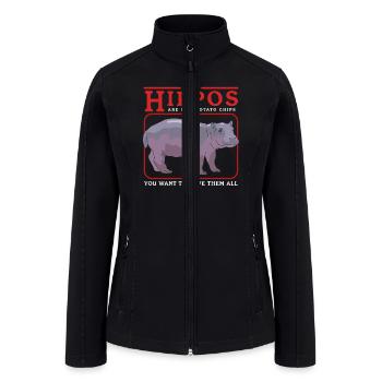 Hippos Are Like Hippo Hippopotamus - Women’s Soft Shell Jacket - black - Front