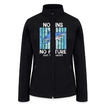 Save Sharks Animal Welfare Save the Ocean - Women’s Soft Shell Jacket - black - Front