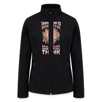 Floral Brain Mental Health Awareness Quote Positiv - Women’s Soft Shell Jacket - black - Front