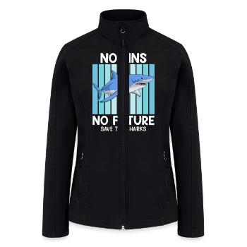 Save Sharks Animal Welfare Save the Ocean - Women’s Soft Shell Jacket - black - Front