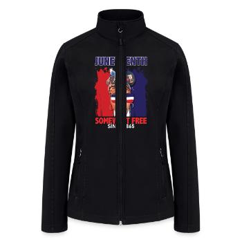 Juneteenth Red White and Blue Somewhat Free - Women’s Soft Shell Jacket - black - Front