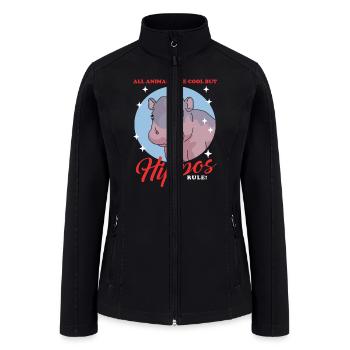 Hippos Rule Hippo Hippopotamus - Women’s Soft Shell Jacket - black - Front