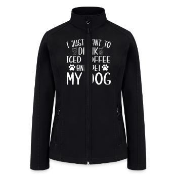 Cute Iced Coffee And Dog Lovers Costume - Women’s Soft Shell Jacket - black - Front