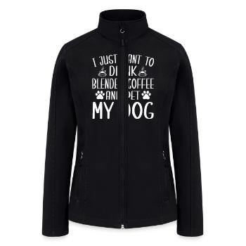 Funny Blended Coffee And Dog Lover - Women’s Soft Shell Jacket - black - Front