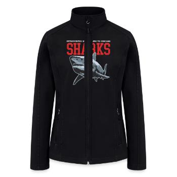 Great White Shark To Discuss Shark - Women’s Soft Shell Jacket - black - Front