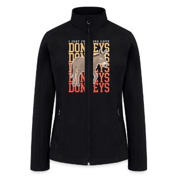 Donkey Funny Love Donkeys - Women’s Soft Shell Jacket - black - Front