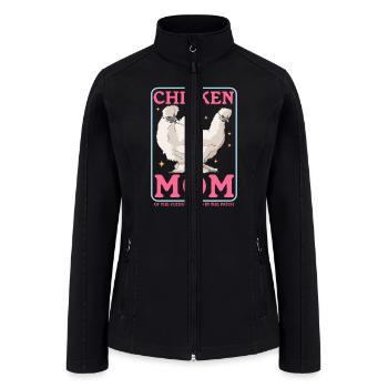 Chicken Mom Of Silkies Silkie Chickens - Women’s Soft Shell Jacket - black - Front